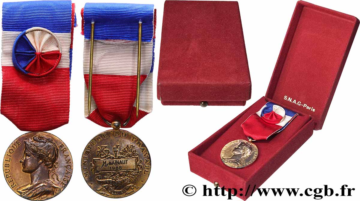 FUNFTE FRANZOSISCHE REPUBLIK Médaille d’honneur du travail, Ministère du travail, Vermeil fVZ