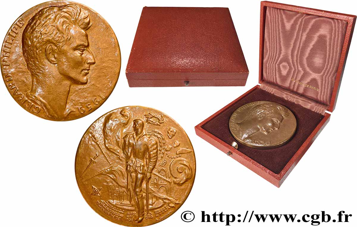 ARTISTS : ENGRAVORS, PAINTERS, SCULPTORS, DESIGNERS Médaille, Gérard Philipe, refrappe AU