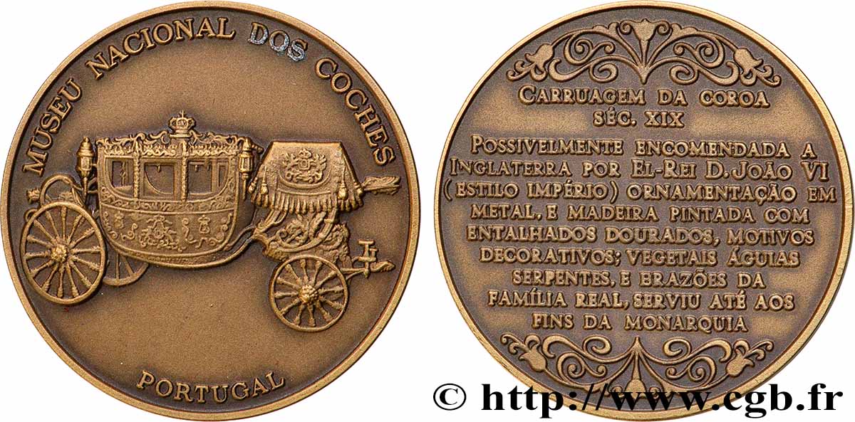 PORTUGAL Médaille, Museu Nacional dos coches VZ