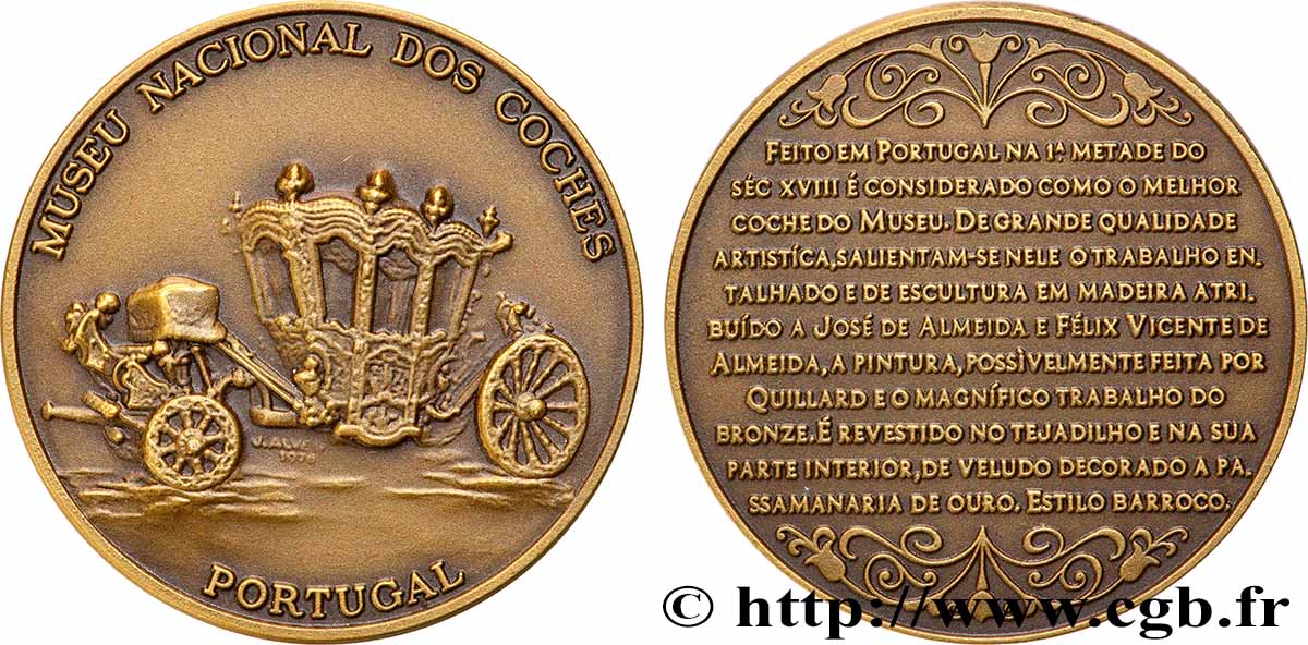 PORTUGAL Médaille, Museu Nacional dos coches VZ