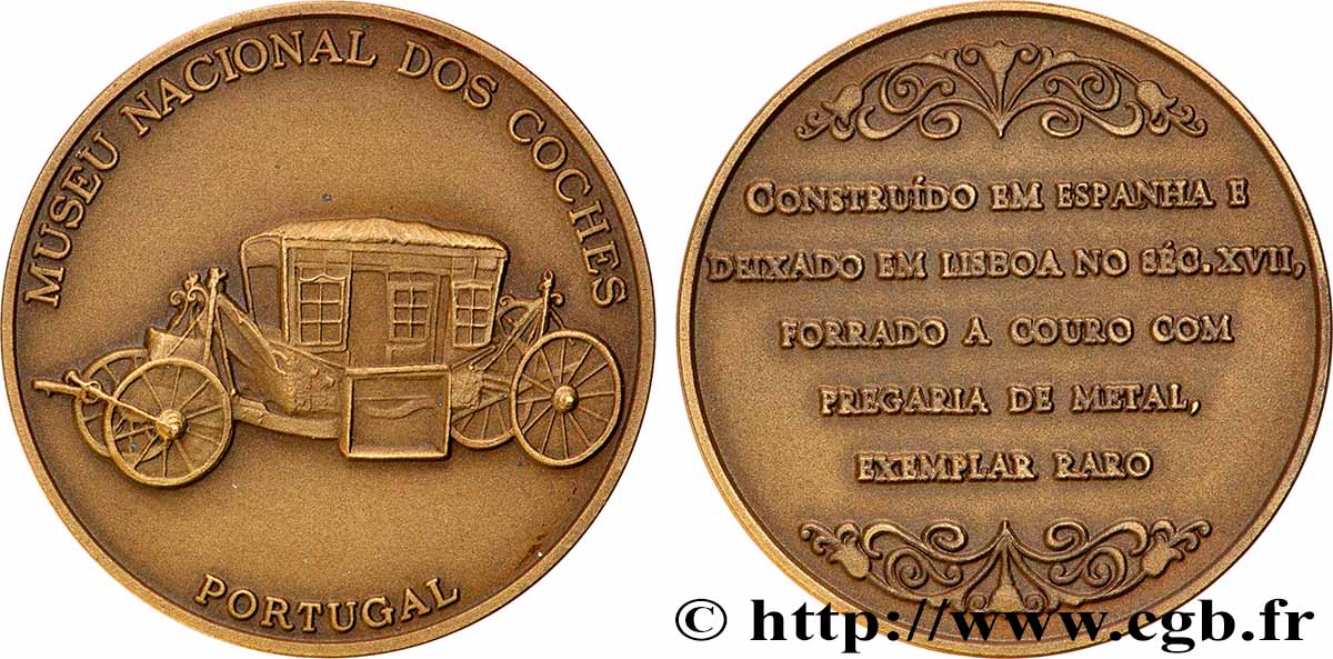 PORTUGAL Médaille, Museu Nacional dos coches VZ