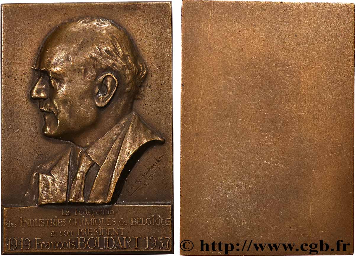 BELGIUM - KINGDOM OF BELGIUM - BAUDOUIN I Plaquette, Fédération des industries chimiques de Belgique XF