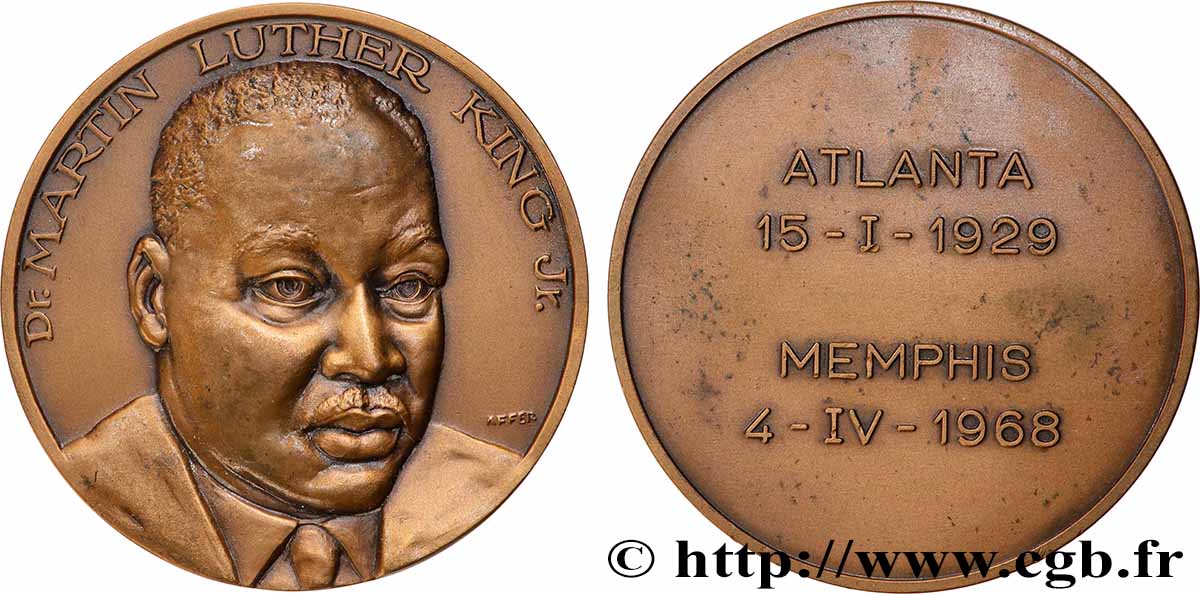 ÉTATS-UNIS D AMÉRIQUE Médaille, Martin Luther King Jr. SUP/TTB+