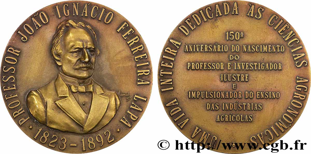 PORTUGAL Médaille, 150e anniversaire de la naissance du professeur Joao Ignacio Ferreira Lapa AU