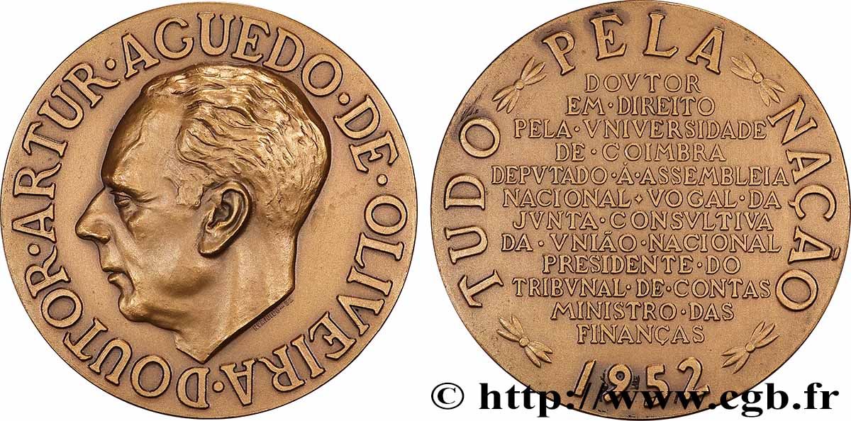 PORTUGAL Médaille, Artur Aguedo de Oliveira AU