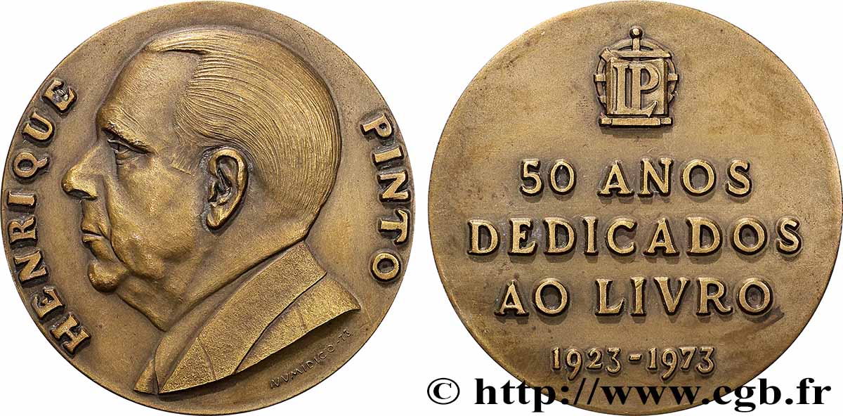 PORTUGAL Médaille, Henrique Pinto, 50 années au service du livre AU