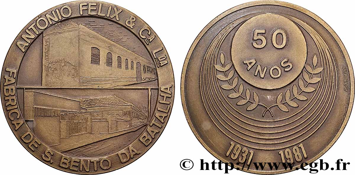 PORTUGAL Médaille, Antonio Felix & C.a L.oa AU