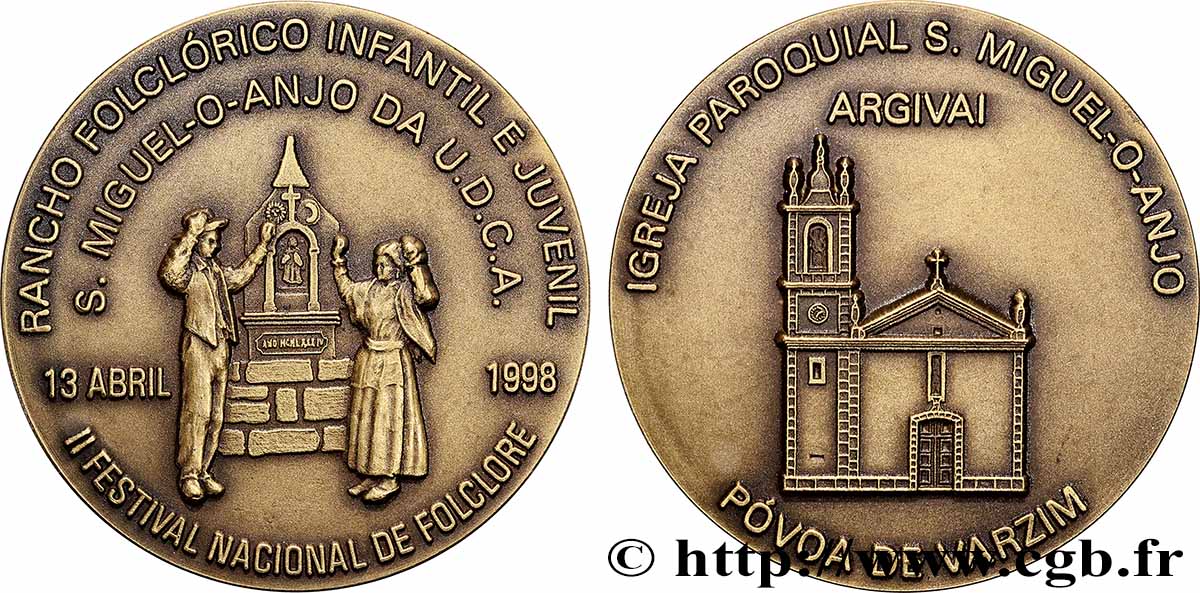 PORTUGAL Médaille, Festival national du folklore, Église paroissiale Saint-Michel-Ange SUP