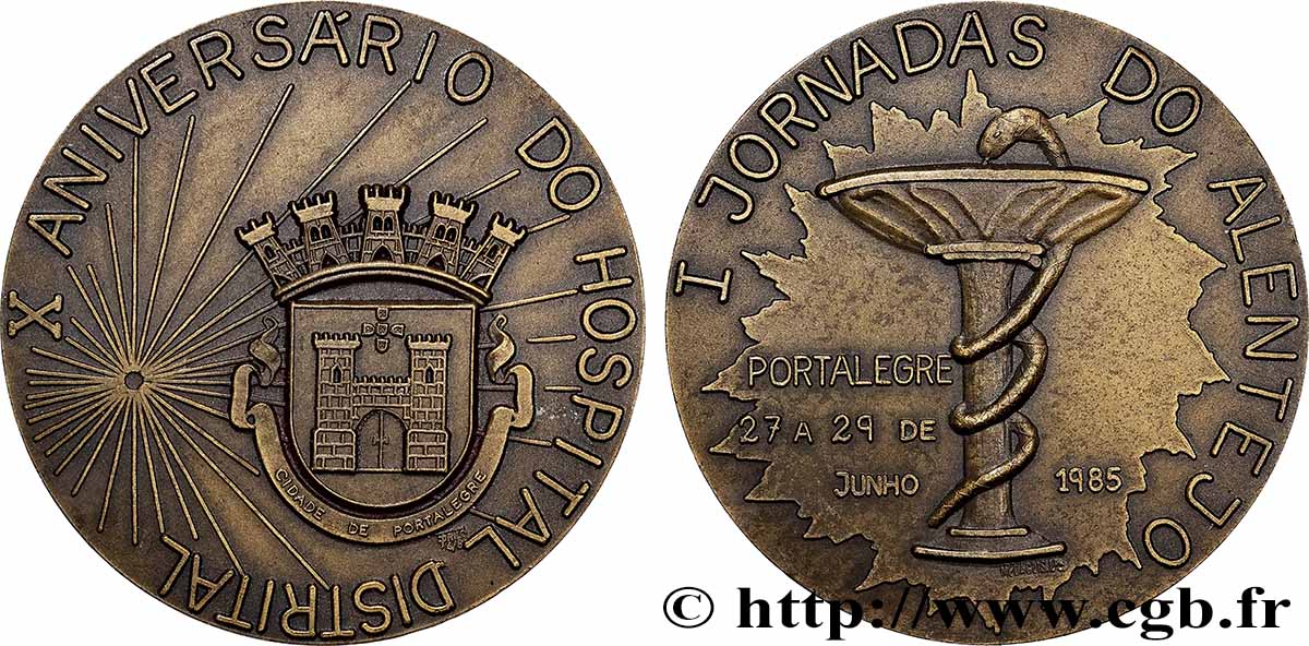 PORTUGAL Médaille, 10e anniversaire de l’hôpital du district AU