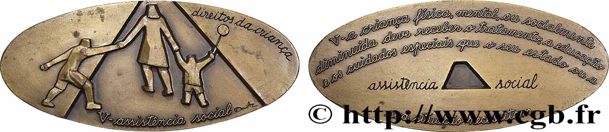 PORTOGALLO Médaille, Assistance sociale, Droits de l’enfant, n°92 q.SPL