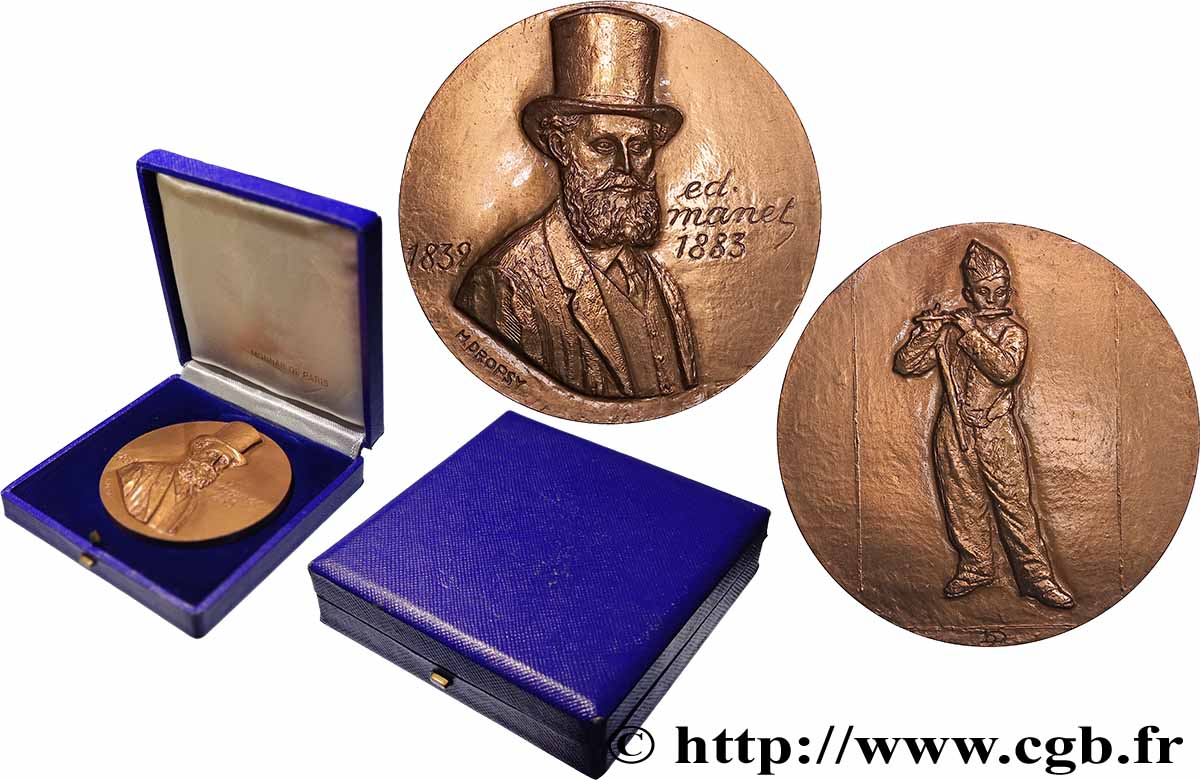 ARTISTES : GRAVEURS, PEINTRES, SCULPTEURS, DESSINATEURS Médaille, Edouard Manet, refrappe SUP