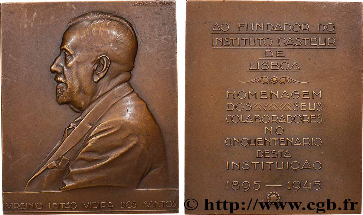 PORTUGAL Plaquette, Cinquantième anniversaire de l’institut Pasteur de Lisbonne XF