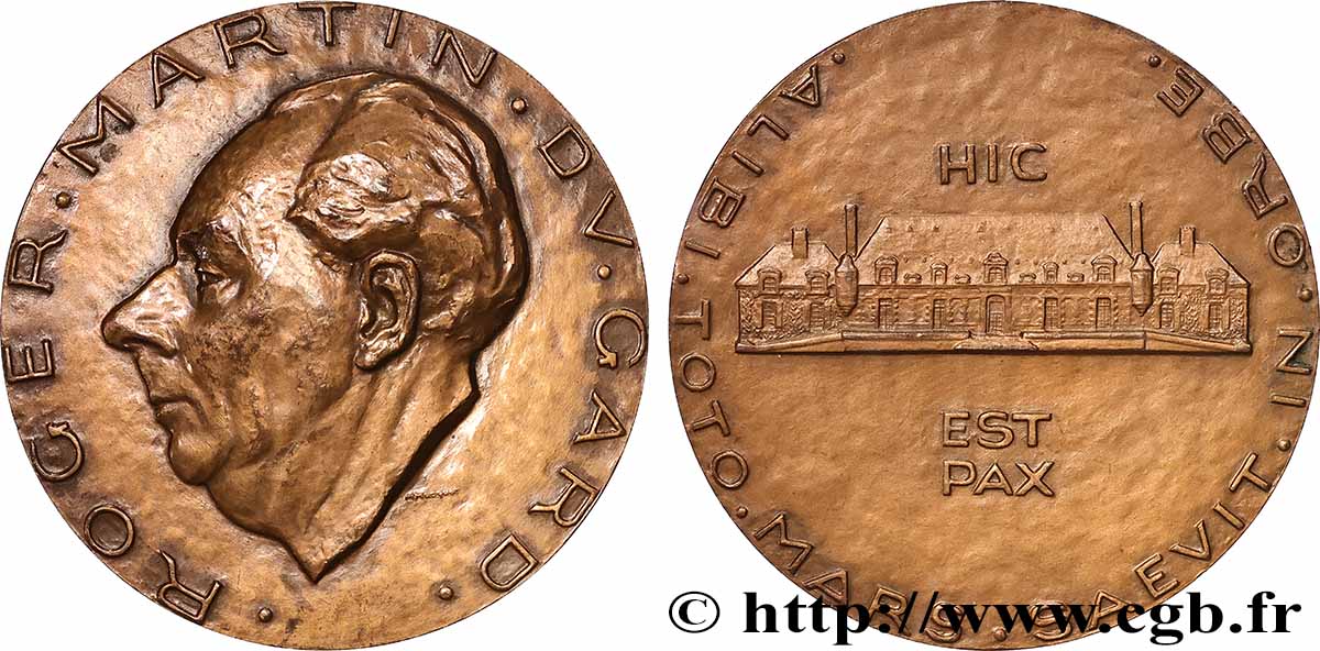 QUATRIÈME RÉPUBLIQUE Médaille, Roger Martin de Gard TTB+