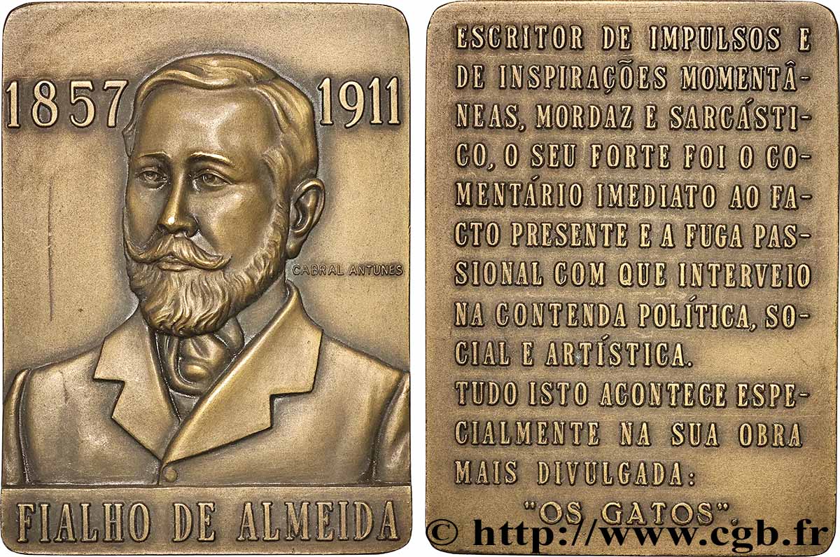 PORTUGAL Plaquette, Fialho de Almeida, n°265 SUP