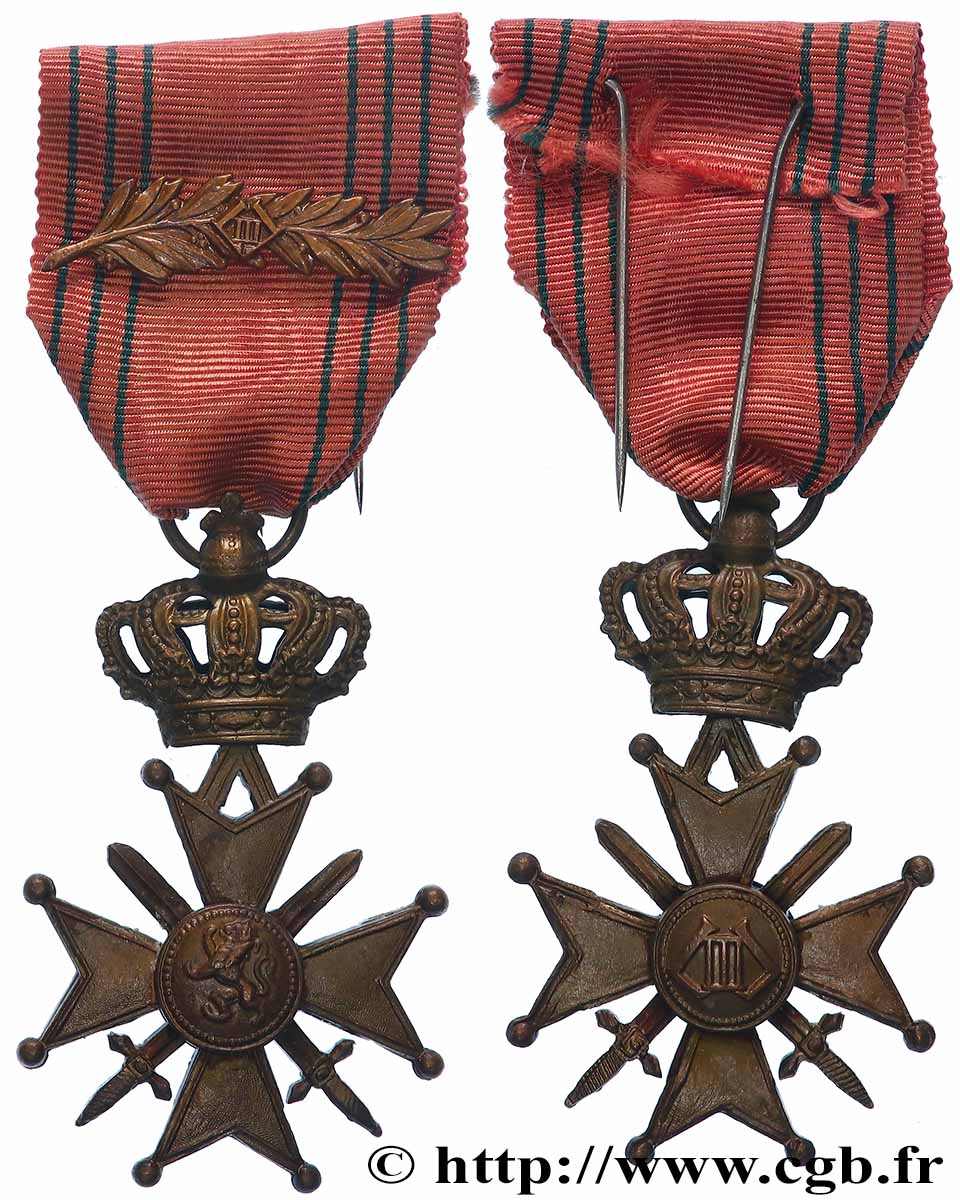 BELGIQUE - ROYAUME DE BELGIQUE - RÈGNE DE LÉOPOLD III Médaille, Croix de guerre AU