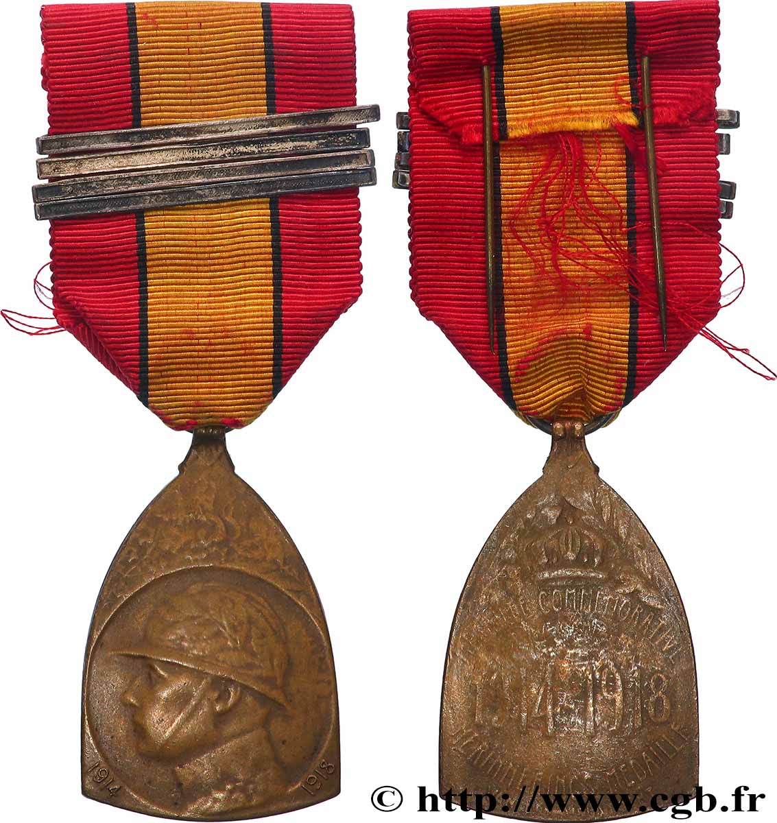 BELGIUM - KINGDOM OF BELGIUM - ALBERT I Médaille commémorative de la campagne XF/VF