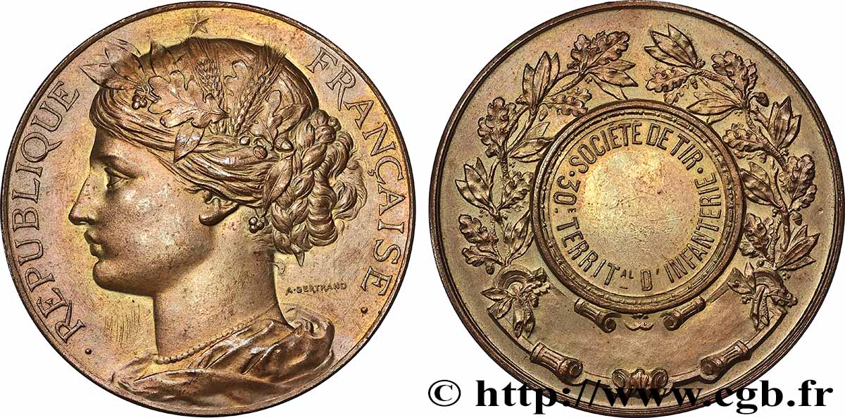 TIR ET ARQUEBUSE Médaille, Société de Tir SUP