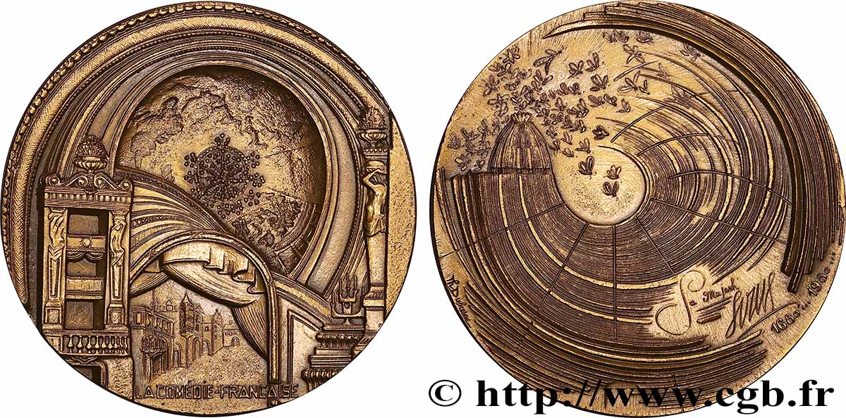 CINQUIÈME RÉPUBLIQUE Médaille, Tricentenaire de La Comédie Française SUP