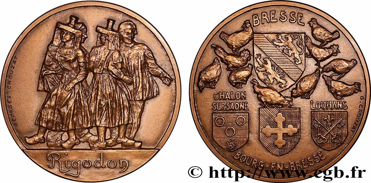 CINQUIÈME RÉPUBLIQUE Médaille, Le rigodon de Bresse SUP