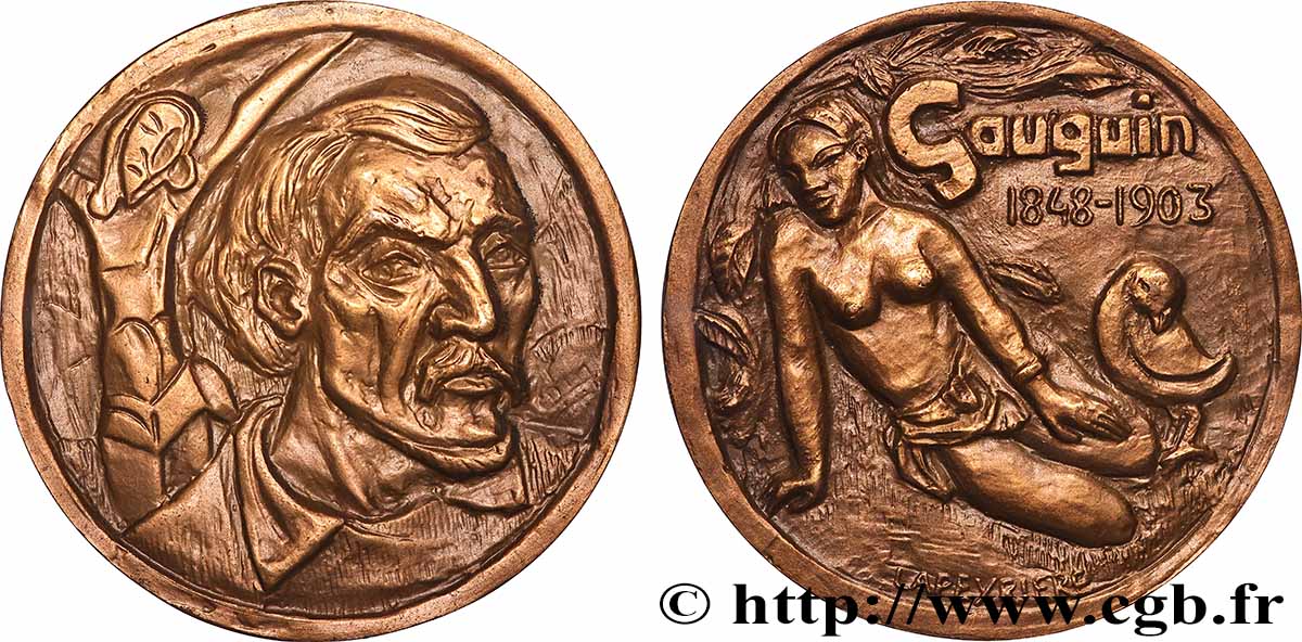 ARTISTES : GRAVEURS, PEINTRES, SCULPTEURS, DESSINATEURS Médaille, Paul Gauguin, refrappe SUP