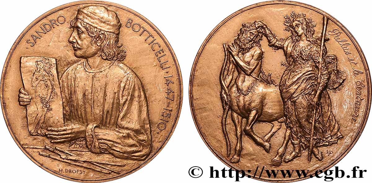 ARTISTS : ENGRAVORS, PAINTERS, SCULPTORS, DESIGNERS Médaille, Sandro Botticelli AU