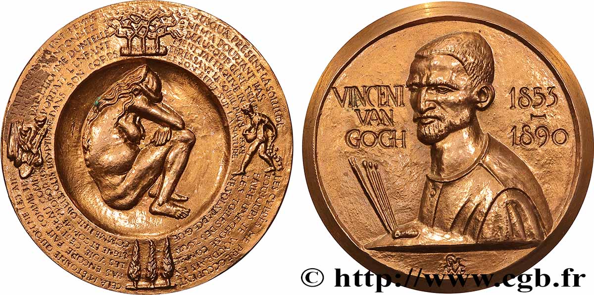 ARTISTES : GRAVEURS, PEINTRES, SCULPTEURS, DESSINATEURS Médaille, Vincent van Gogh, refrappe SUP