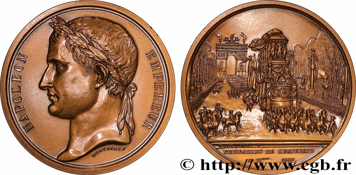 LUDWIG PHILIPP I Médaille, Retour des cendres - funérailles de l’Empereur, refrappe VZ