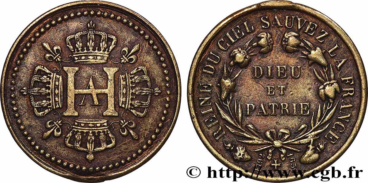 HENRI V COMTE DE CHAMBORD Médaillette, Dieu et patrie BB