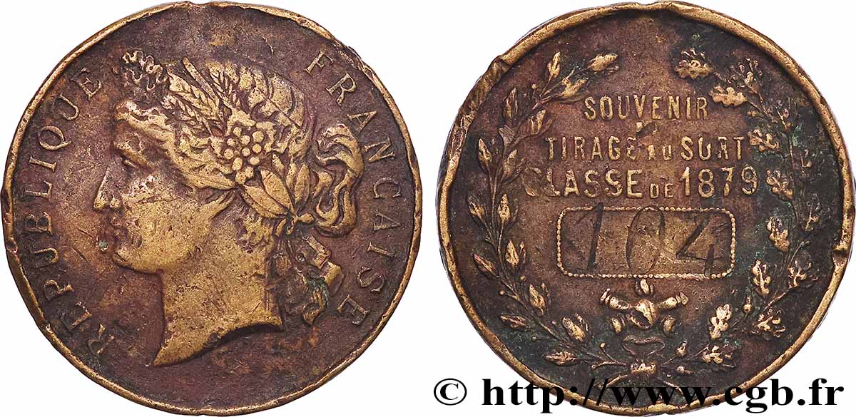 DRITTE FRANZOSISCHE REPUBLIK Médaille, Tirage au sort fSS
