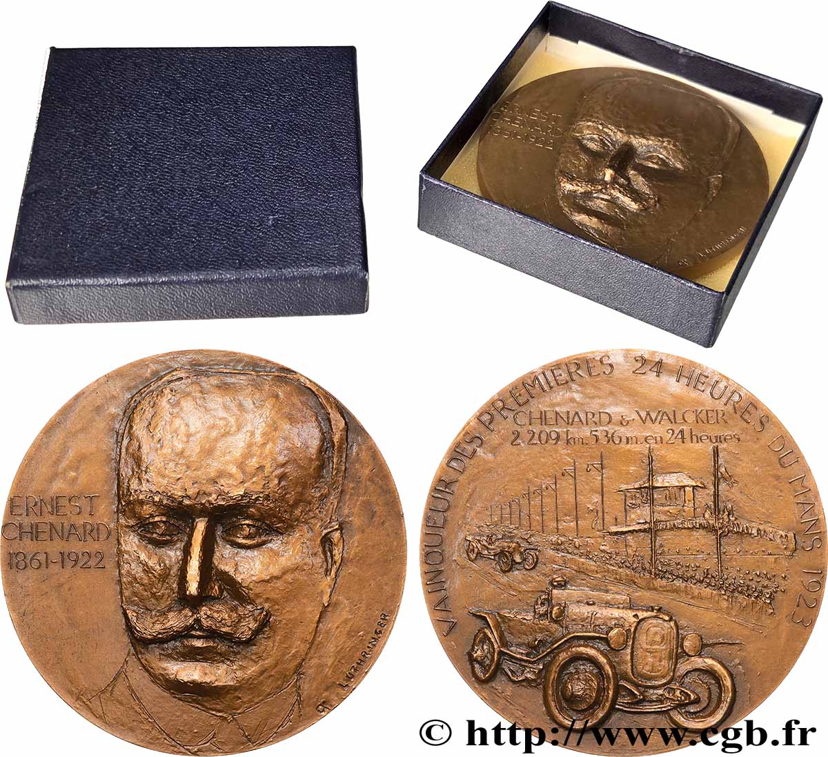 AUTOMOBILES ET VOITURES - PILOTES ET INVENTIONS Médaille, Ernest Chenard SUP+
