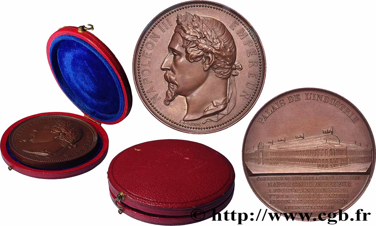 SECOND EMPIRE Médaille, Napoléon III, Palais de l’Industrie SUP