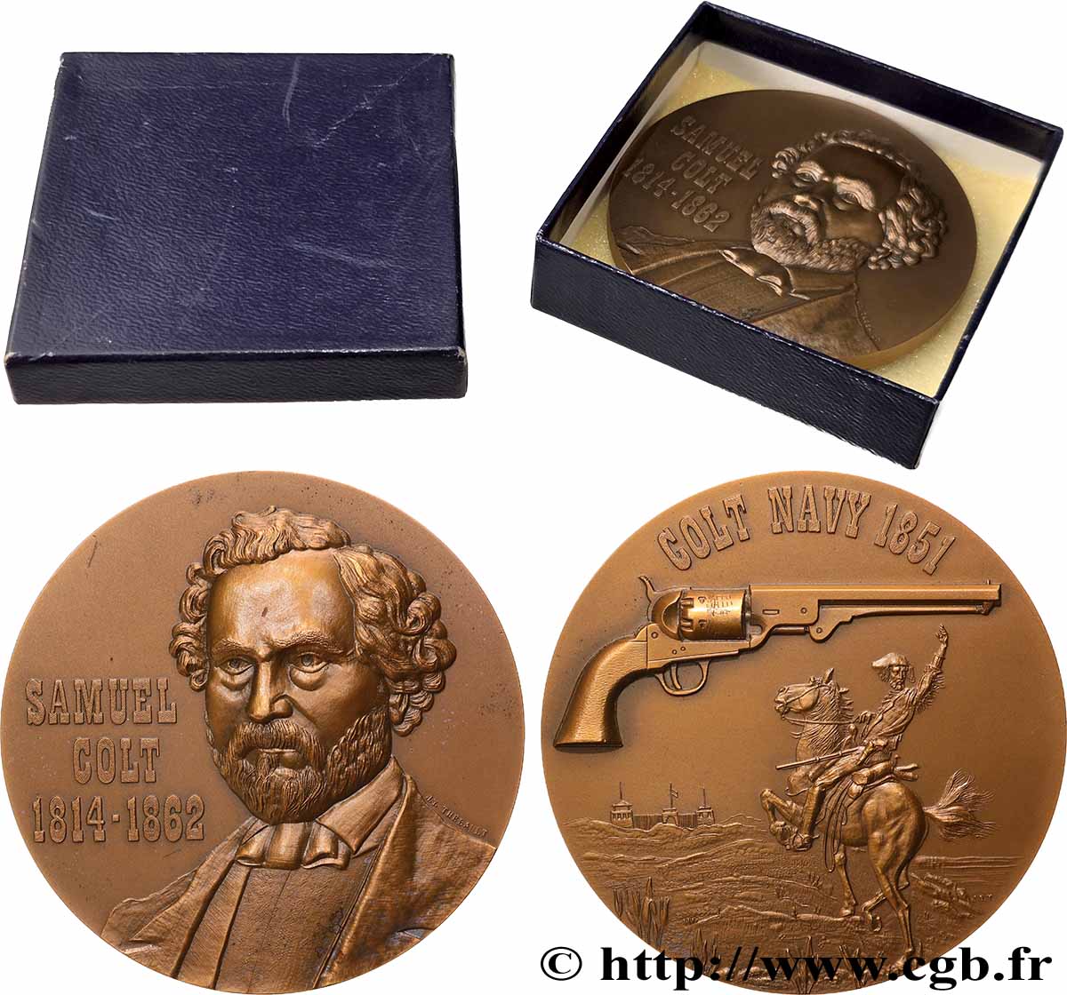 CINQUIÈME RÉPUBLIQUE Médaille, Samuel Colt TTB+/SUP