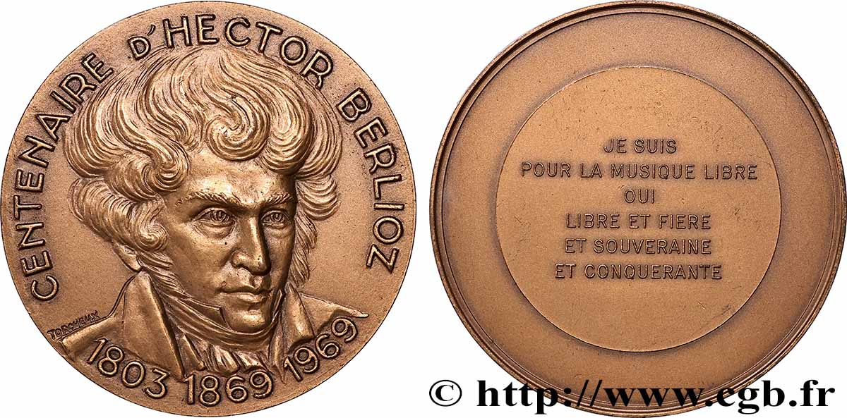 V REPUBLIC Médaille, Centenaire du décès d’Hertor Berlioz XF