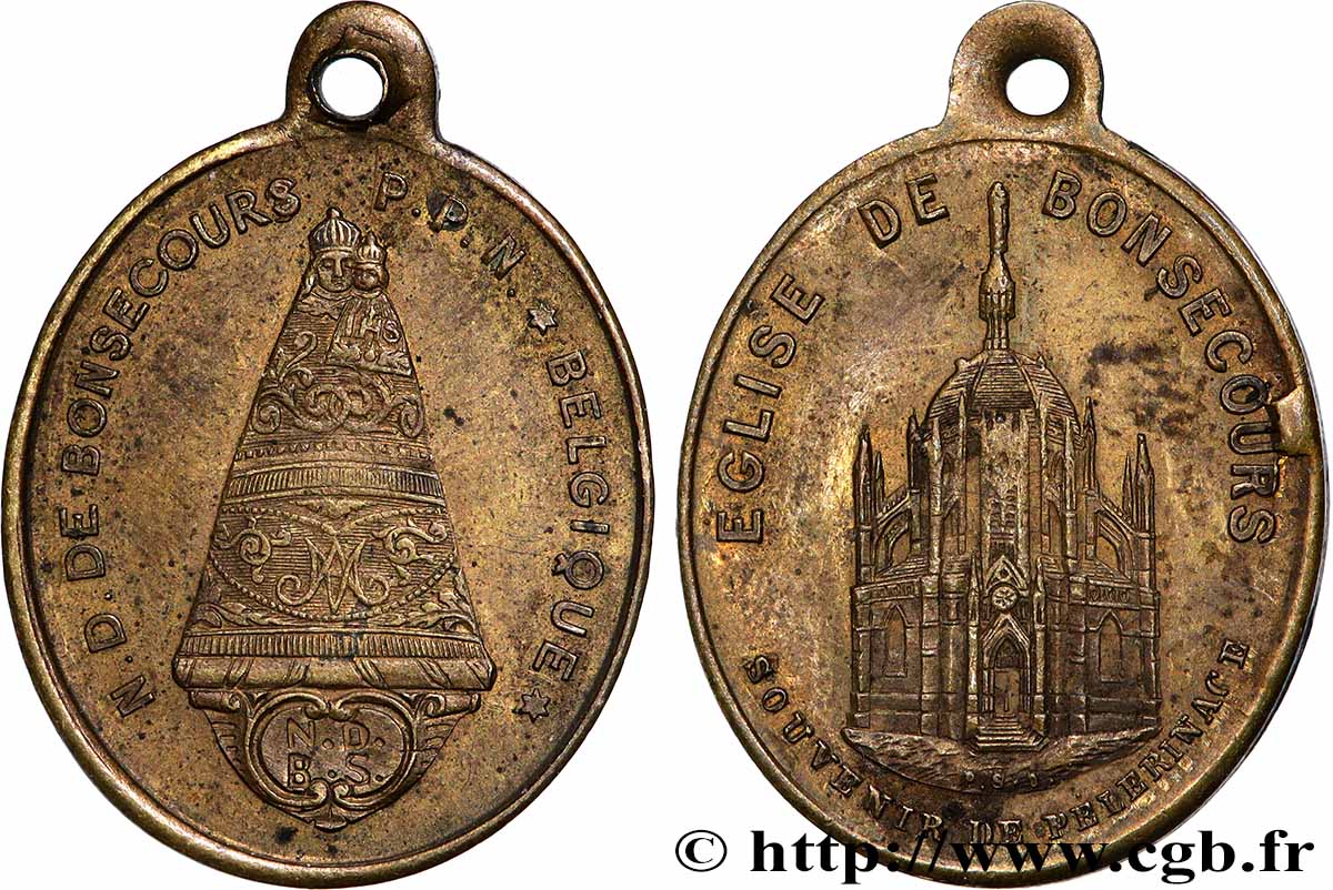 MÉDAILLES RELIGIEUSES Médaille, Souvenir de pèlerinage, Notre-Dame de Bonsecours TTB