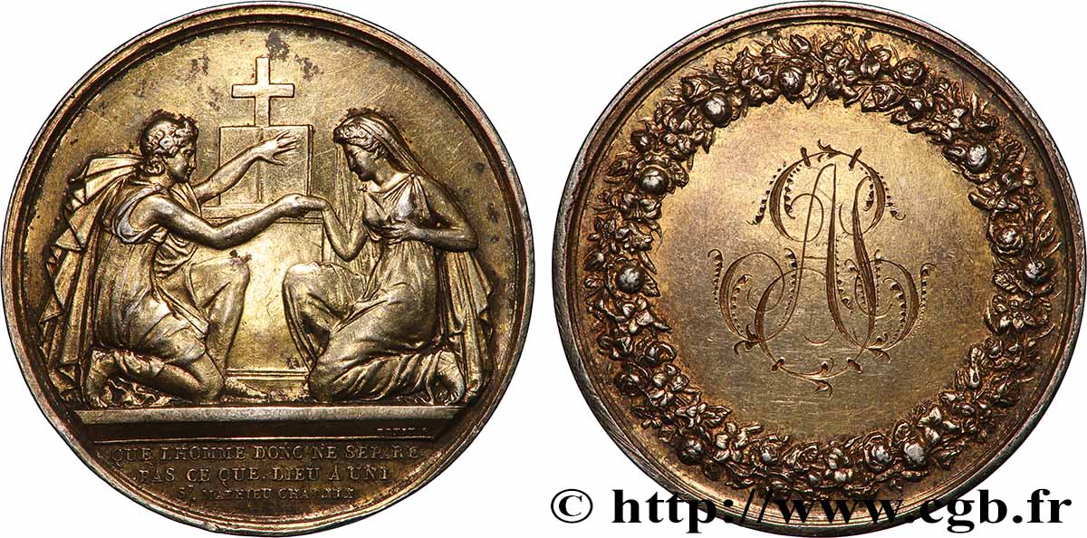 AMOUR ET MARIAGE Médaille de mariage TTB+