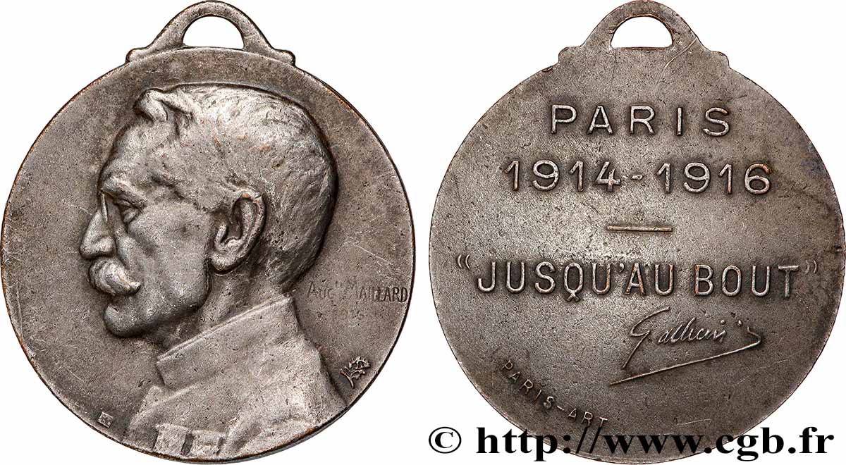 DRITTE FRANZOSISCHE REPUBLIK Médaille “Jusqu’au bout” du général Gallieni fVZ