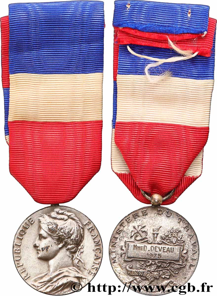 FUNFTE FRANZOSISCHE REPUBLIK Médaille d’honneur du travail, Ministère du travail SS