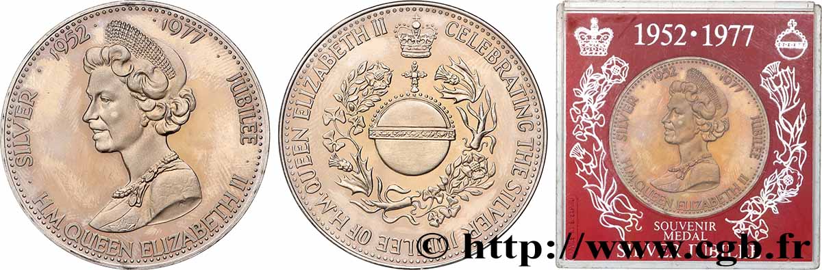 GRANDE-BRETAGNE - ÉLISABETH II Médaille, Souvenir du Jubilé d’argent BE