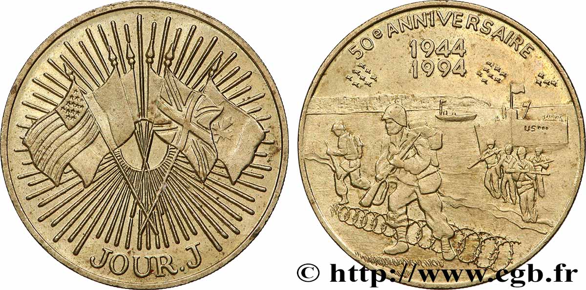 FUNFTE FRANZOSISCHE REPUBLIK Médaille, 50e anniversaire du débarquement fVZ