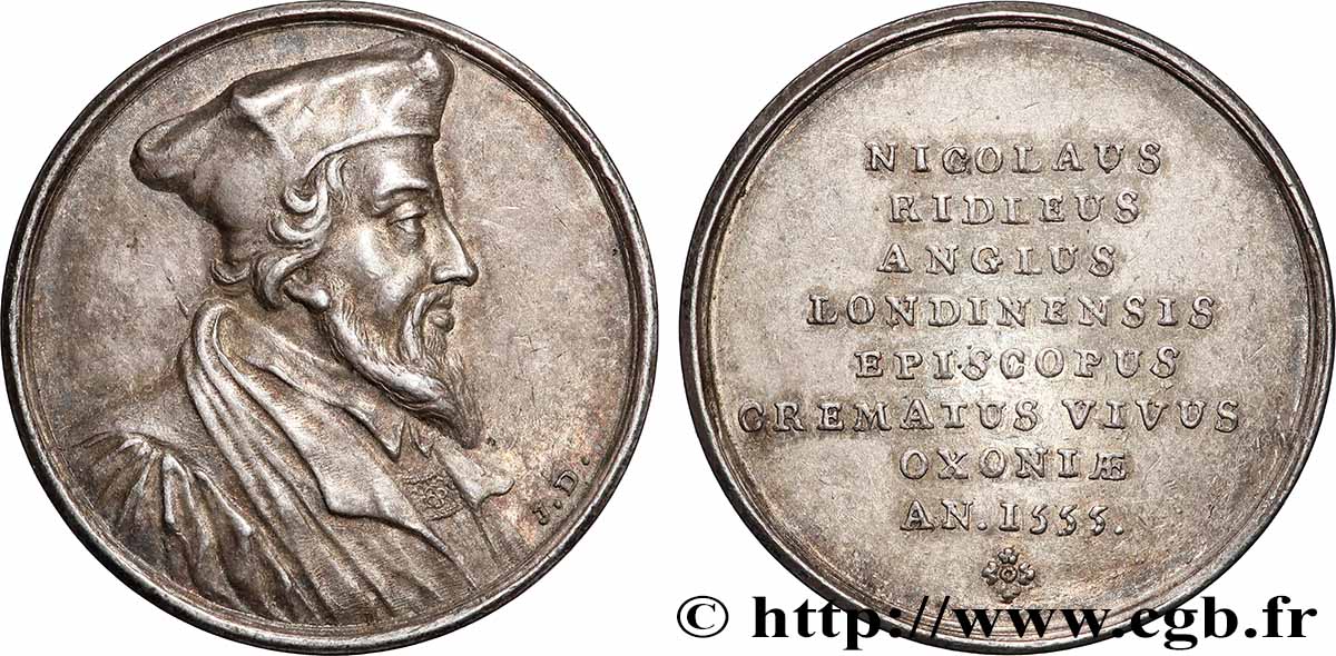 LES RÉFORMATEURS DE L ÉGLISE Médaille, Les réformateurs de l’église, Nicholas Ridley AU