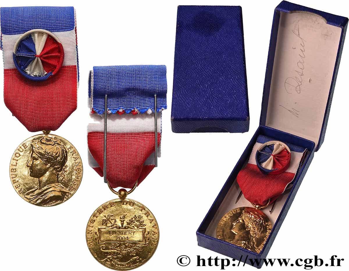 FUNFTE FRANZOSISCHE REPUBLIK Médaille d’honneur du travail, Ministère du travail, Vermeil fVZ/VZ