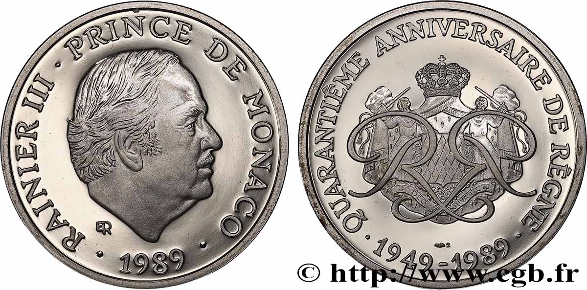 MONACO Médaille, Rainier III, 40e anniversaire de règne SUP