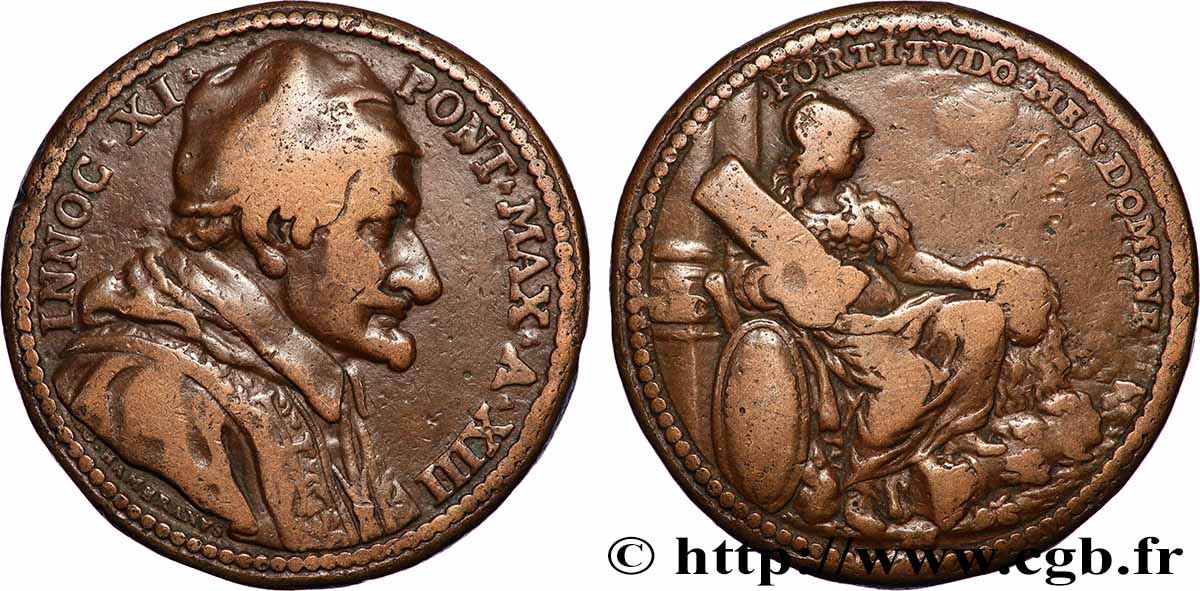 ITALIE - ÉTATS DU PAPE - INNOCENT XI (Benoît Odescalchi) Médaille, Invitation d Innocent XI à persévérer dans la lutte contre les Turcs TB