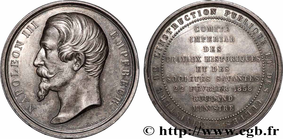 ZWEITES KAISERREICH Médaille, Comité impérial des travaux historiques fVZ