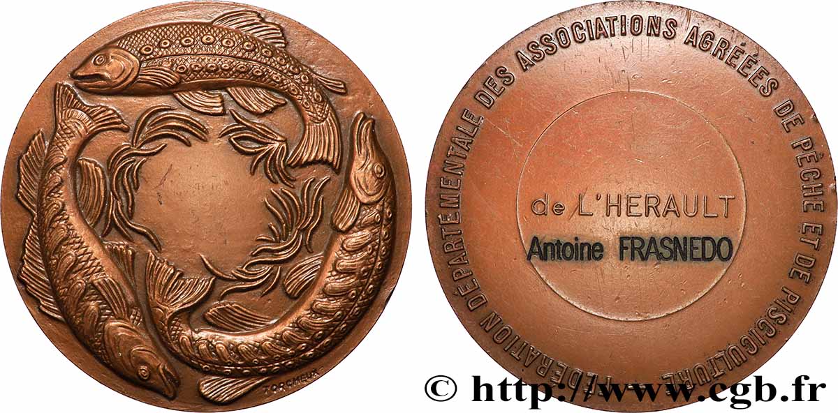 V REPUBLIC Médaille, Fédération départementale des associations agrées de pêche et de pisciculture de l’Hérault AU