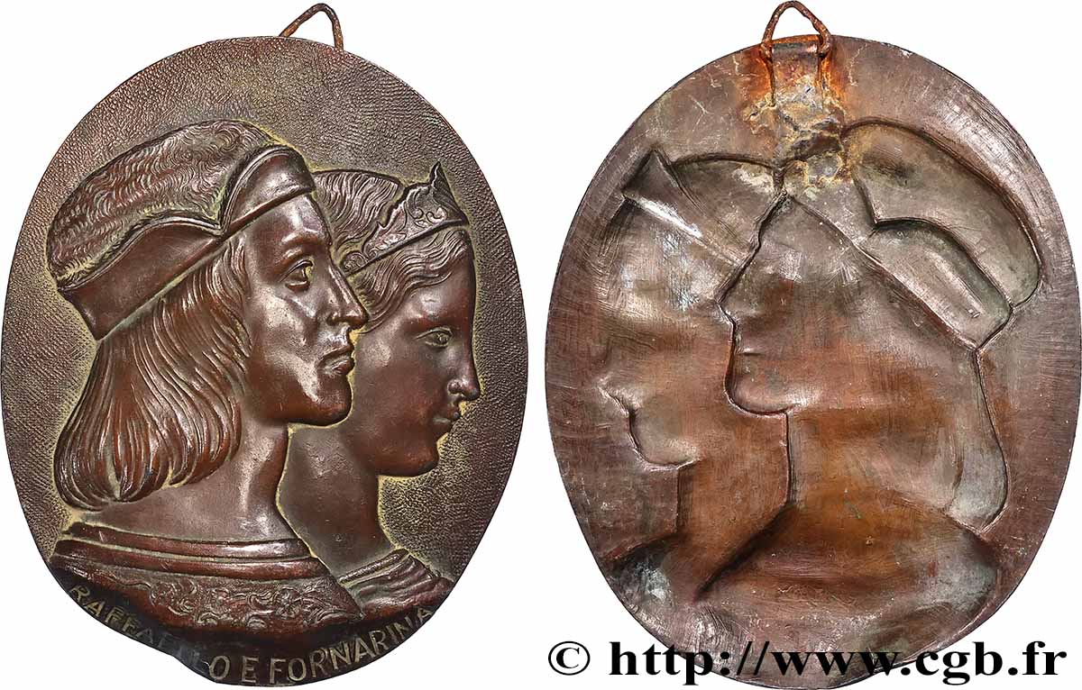 ART, PAINTING AND SCULPTURE Plaque, Raphaël et la Fornarina AU