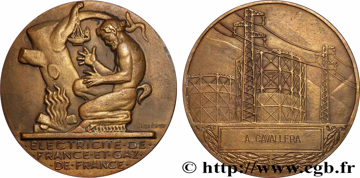 FUNFTE FRANZOSISCHE REPUBLIK Médaille de mérite EDF / GDF fVZ
