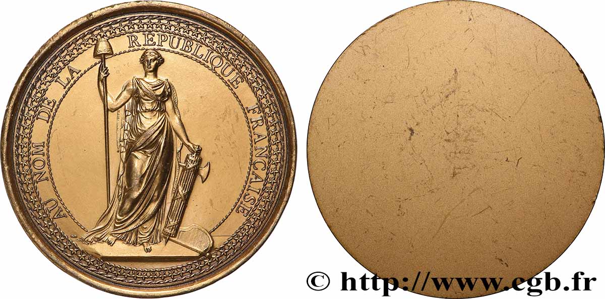 FUNFTE FRANZOSISCHE REPUBLIK Médaille, Au nom de la République Française, uniface fVZ