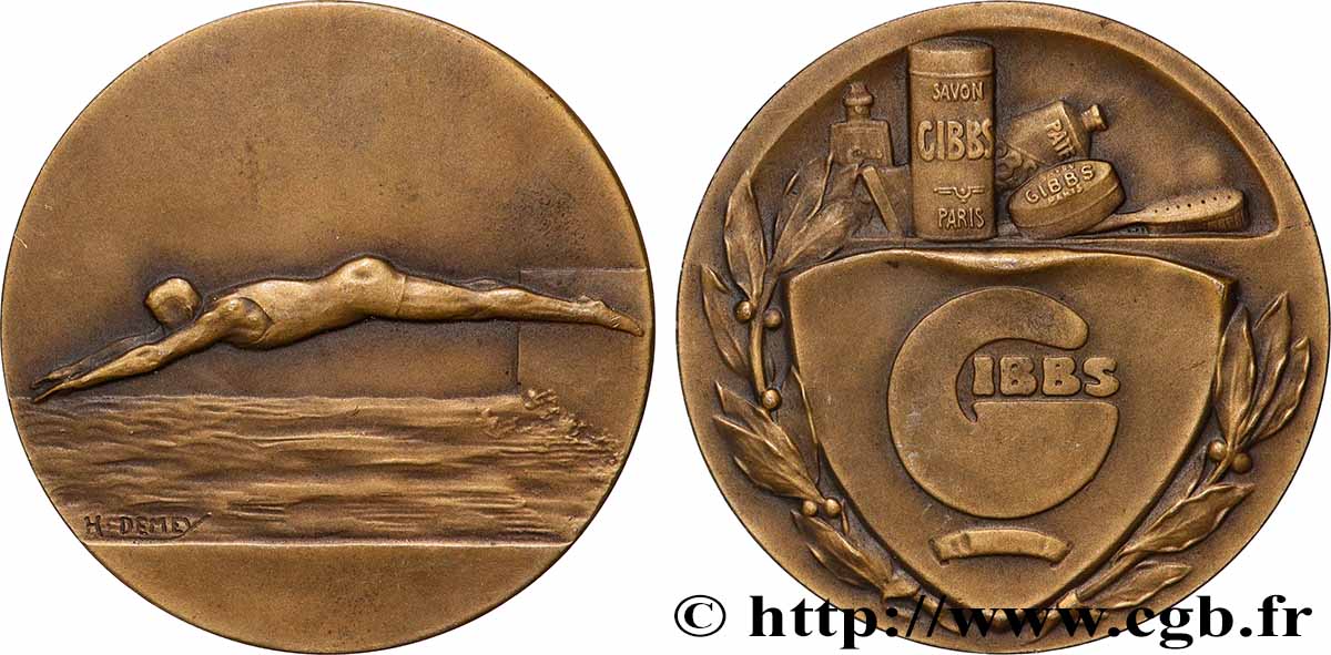 FUNFTE FRANZOSISCHE REPUBLIK Médaille, Natation fVZ