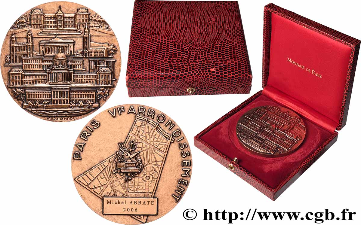 FUNFTE FRANZOSISCHE REPUBLIK Médaille, VIe arrondissement de Paris fVZ